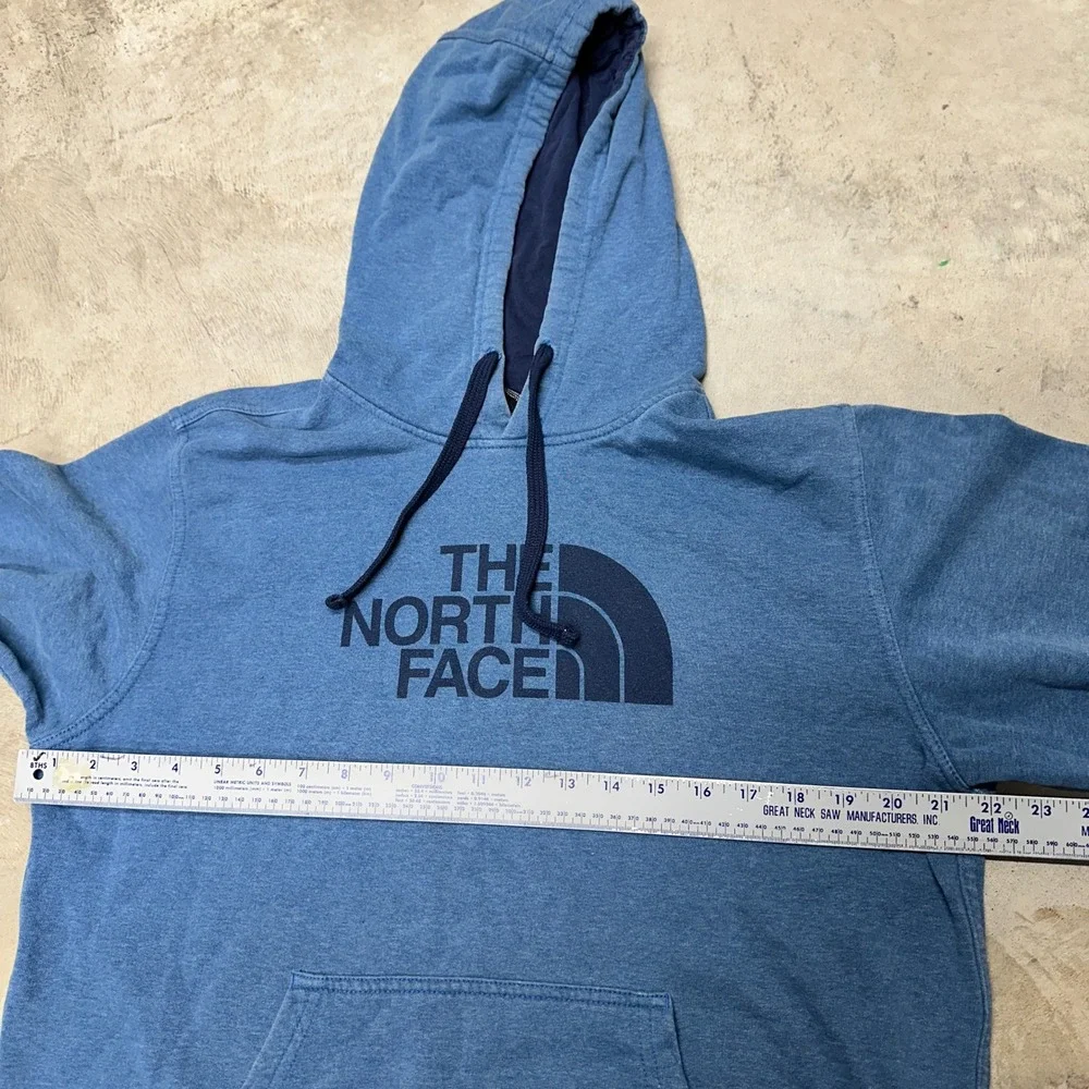 The North Face Hoodie Mens‎ Medium Blue Pullover Logo Sweatshirt Casual